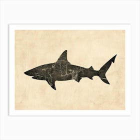 Bamboo Shark Silhouette 3 Art Print