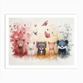 Art With Animals And Pastel Colors 1 Art Print