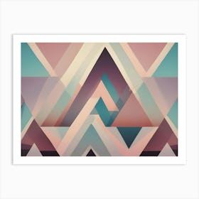 Overlapping Triangles In Soft Pastel Colors Create A Geometric And Multi Layered Abstract Background Art Print