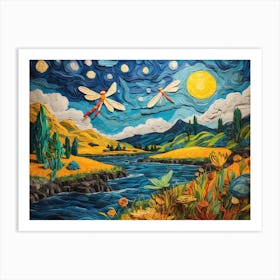 Dragonfly Painting ala Vincent Art Print