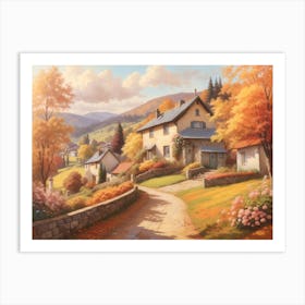 Autumn Village Art Print