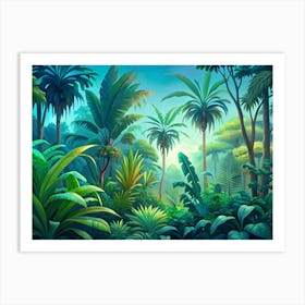 Lush Tropical Rainforest Landscape Art Print