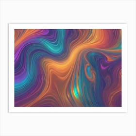 Abstract Background With Swirling, Fluid Lines In Vibrant Colors, Reminiscent Of Liquid Marble Or Oil Paint 1 Art Print