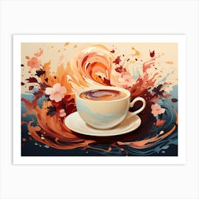 Coffee Cup With Splashes Art Print