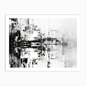 Reflection Abstract Black And White 6 Art Print