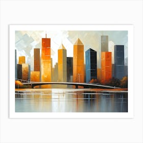 Abstract Cityscape painting 9 Art Print