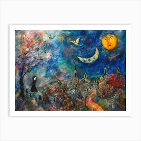 Contemporary Artwork Inspired By Marc Chagall 2 Art Print