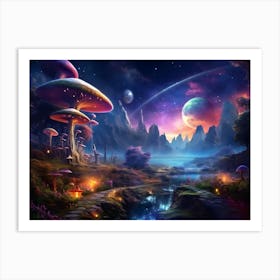 Mushroom Landscape Art Print