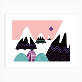 Pink Utopian Landscape Art Print