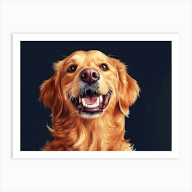 Profile Of The Golden Retriever 1 Art Print