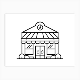 Shop Building Vector Illustration Design Art Print