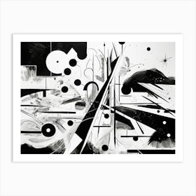 Metaphysical Exploration Abstract Black And White 5 Art Print