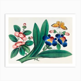 Butterfly And Flowers 5 Art Print