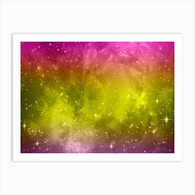 Purple Pink Green Galaxy Space Background Art Print