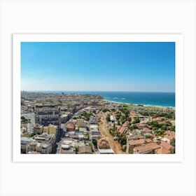 Panorama Aerial View Of South Tel Aviv Neighborhoods And Old Jaffa Art Print