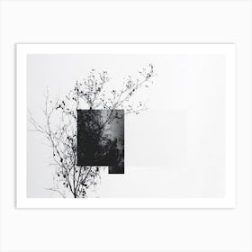 Tree Black Square Classy Art Print