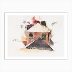 Houses With Red, Charles Demuth Art Print