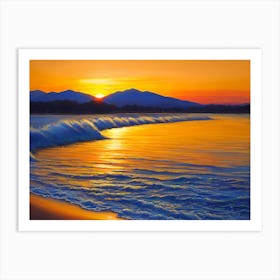 Sunset At The Beach 101 Art Print