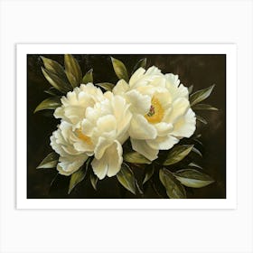 White Peonies 1 Art Print