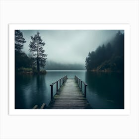 Pier In The Fog 3 Art Print