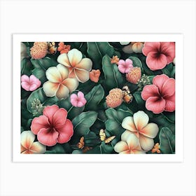 Floral Seamless Pattern 6 Art Print