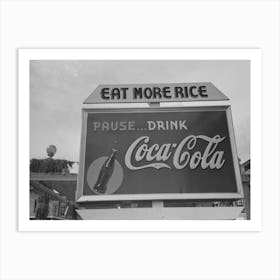 Sign, Crowley, Louisiana By Russell Lee Art Print