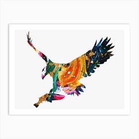 Animal Negative Space ― Eagle Preys On Fish Art Print