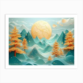 3d Paper Art 2 Art Print