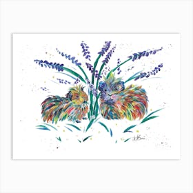 Colourful Guinea Pig pair Art Print