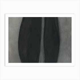 Two Black Abstract Shapes Art Print