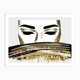 Gold And Black Painting 8 Art Print