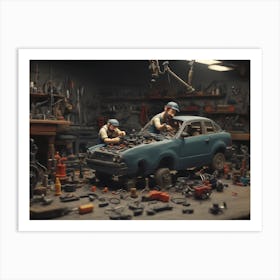 Car Mechanic'S Workshop Art Print