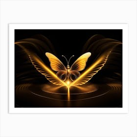 Golden Butterfly 79 Art Print