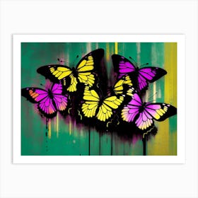 Butterflies On The Wall 3 Art Print