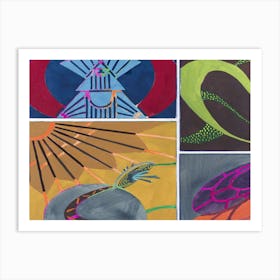 Four Lizards Art Print