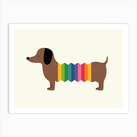 Rainbow Dooooog Art Print
