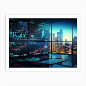 Wall Street At Night Art Print