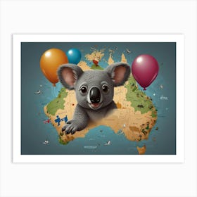 Australia Koala Art Print