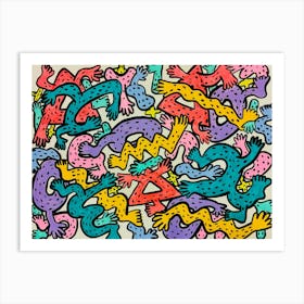 Cartoon shapes Art Print