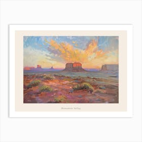 Western Sunset Landscapes Monument Valley Arizona 2 Poster Art Print