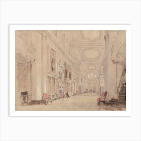 Long Library At Blenheim Palace, David Cox Art Print