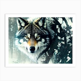 Wolf In The Woods 32 Art Print