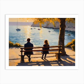 Sunset On The Bench 1 Art Print