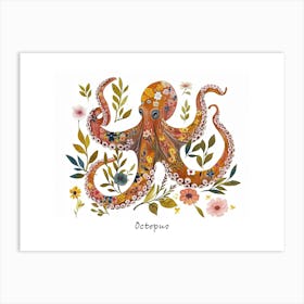 Little Floral Octopus 1 Poster Art Print