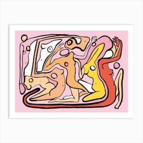 Psychedelic Nudes Vibrant Art Print