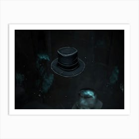 Top Hat Black on Black Art Print