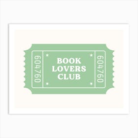 Book Lovers Club Green Poster Art Print