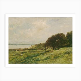 Vintage Painting View Of The Beach Art Print