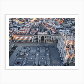 Square of the Duomo in Milan Art Print