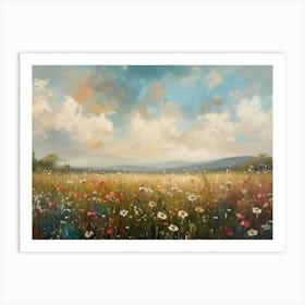 Wildflowers Field Landscape 4 Art Print